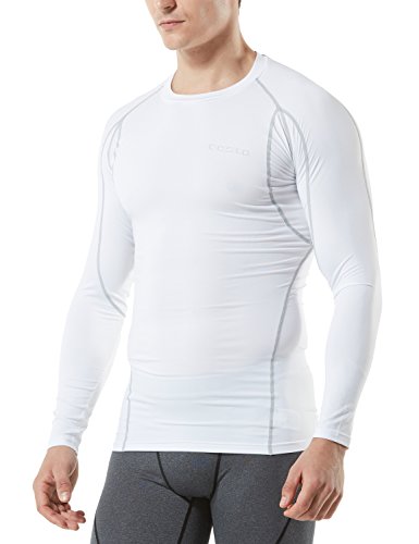 Pacote com 1 ou 2 camisetas masculinas de compressão de manga comprida com ajuste seco e fresco, cam