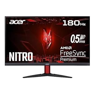 Acer Nitro KG272S3 Gaming Monitor 27 Zoll (69 cm Bildschirm) Full HD, 180Hz, bis zu 0.5ms (GTG), 2xHDMI 2.0, DP 1.2, FreeSync Premium, Schwarz, ‎UM.HX2EE.301