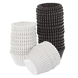 Toyvian 1000 piezas Grandes Moldes de Papel para Cupcakes y Muffins Resistentes para Hornear Combinación Blanca y Aptos para Fiestas Bodas y Celebraciones