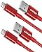 Produktbild Anker [2 Pack iPhone Kabel 1m doppelt geflochtenes Premium Nylon Lightning Kabel, [Apple MFi Zertifiziert] für iPhone XS/XS Max/XR/X/8/8 Plus/7/7 Plus/6/6 Plus/5s, iPad und weitere (Rot)