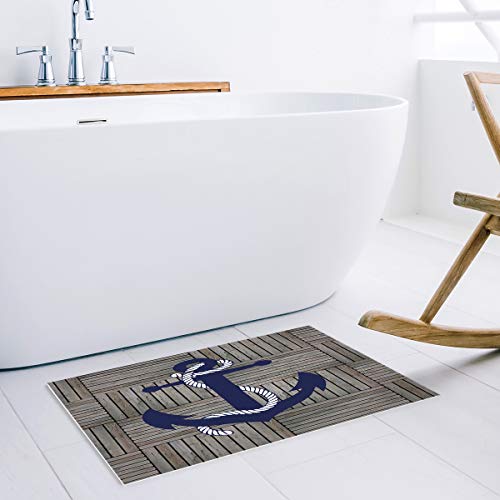 Daringone Doormat Vintage Retro Nautical Anchor Indoor/Outdoor/Front Door Mat,Navy 18X30Inch #TOP3