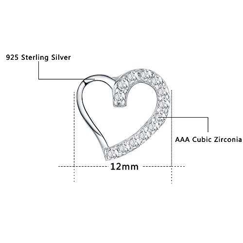 Aoedej Open Heart Stud Earrings 925 Sterling Silver Earrings Inlay Cz Stone Girls And Women Earrings (Heart Style 3) (Style 1) #TOP3