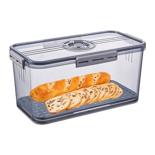 Contenedor de pan, grabación de tiempo, contenedor de almacenamiento de pan, contenedor de soporte, hermética para guardar pan con válvula de aire para uso