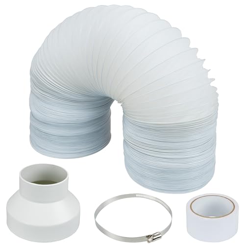 SA Products Plastic 6M Portable Air Conditioner Extension Kit | AC Exhaust Tumble Dryer Vent Hose 15cm Diameter Air Hose PVC Pipe Connector, Roll of Sealing Tape Air Conditioning Unit (6M)