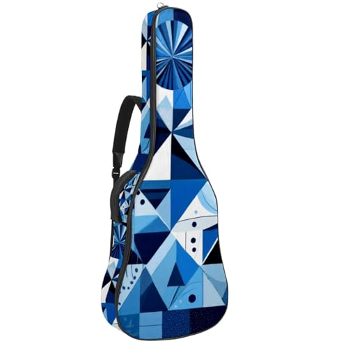 Sac pour guitare étanche bleu abstrait avec poches pour modèles 101 à 106 cm