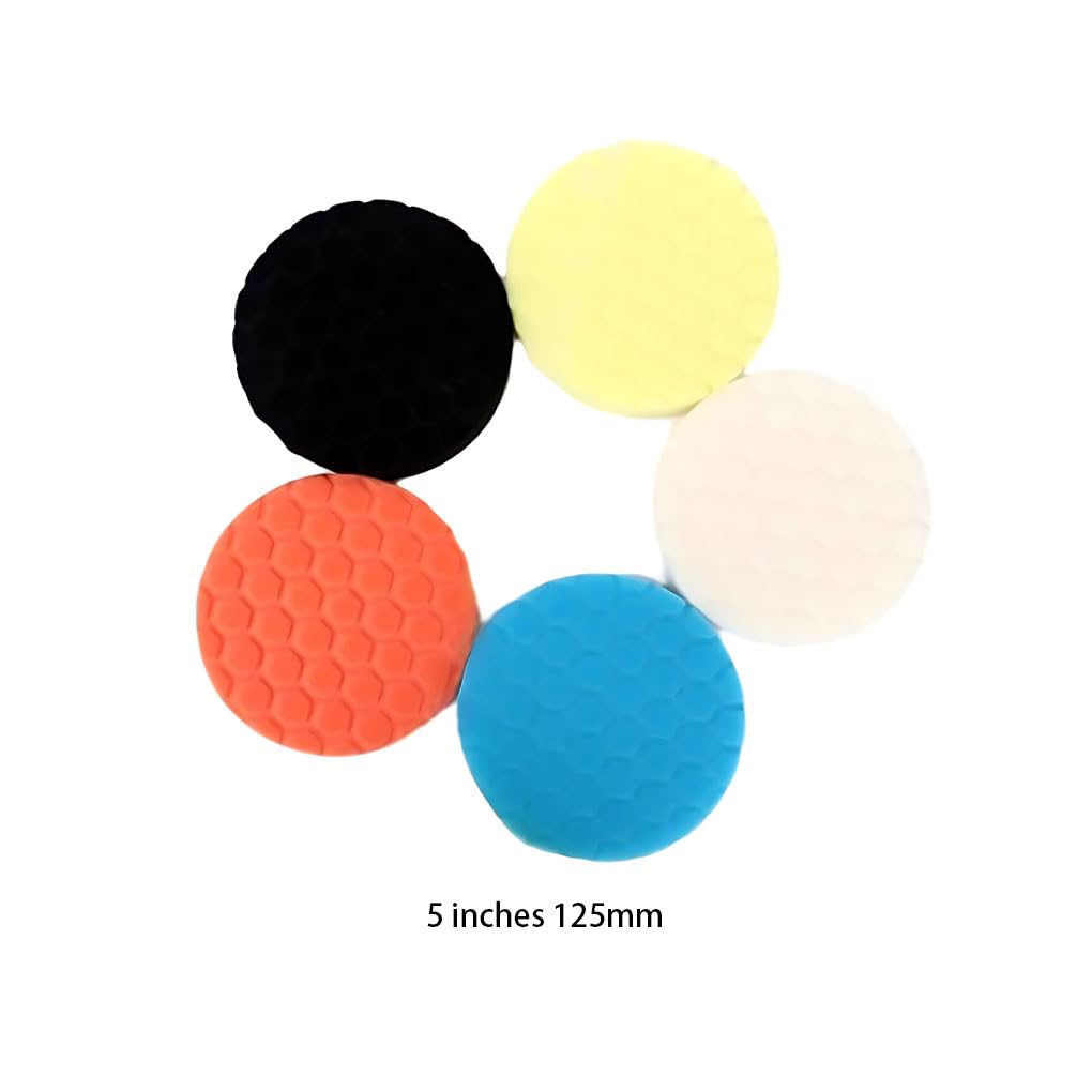 Juego de 10 almohadillas de pulido lavables y reutilizables para un pulido eficaz, práctica esponja de algodón, almohadilla de pulido de 5 en 125 mm