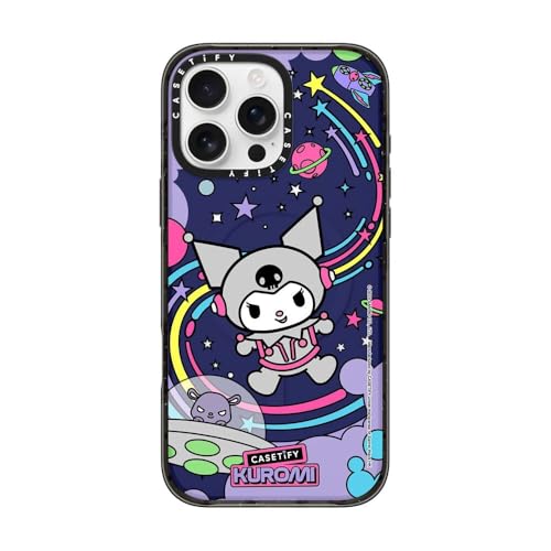 CASETiFY �C���p�N�g iPhone 16 Pro Max �P�[�X [MagSafe�Ή�/���^ �y��/�ϏՌ�/�T�����I�L�����N�^�[�Y Co-lab] - Kuromi Astro Voyage - �N���A �u���b�N