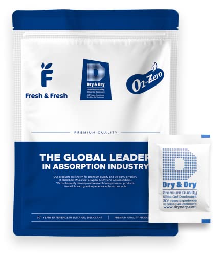 Image of Dry & Dry 5 Gram [1000 Packets] Silica Gel Packets Silica Gel Desiccants, Silica Gel Packs - Rechargeable Moisture Absorbers for Food Storage, Electronics, 3D Filament & Safes
