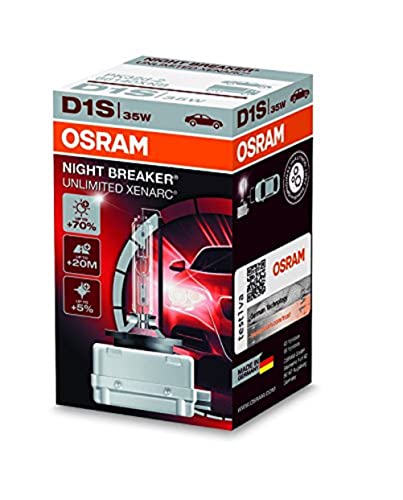 OSRAM XENARC NIGHT BREAKER UNLIMITED D1S HID, lámpara de xenón, lámpara de descarga, 66140XNB HCB, caja doble (2 unidades)