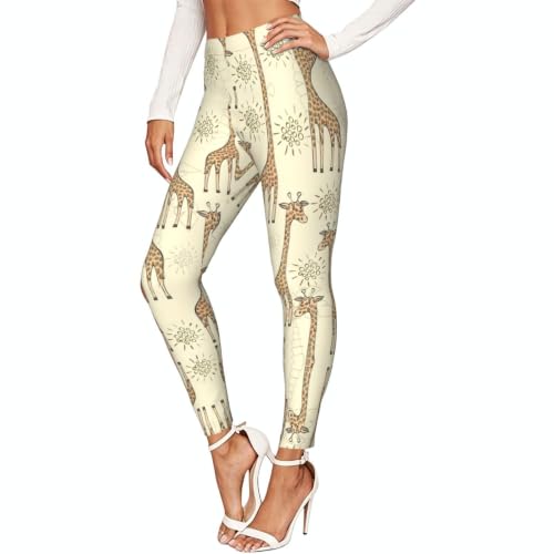 Leggings de jirafa pantalones cómodos sin transparencias para mujer gym