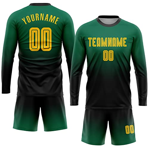 Custom Novelty Long Sleeve Shirts Soccer Jersey Sports Fan Jerseys Personalized Printed Name and Number