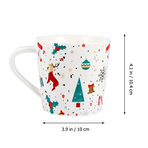 1 peça 480 ML adorável caneca de café de grande capacidade e uma colher (branca)
