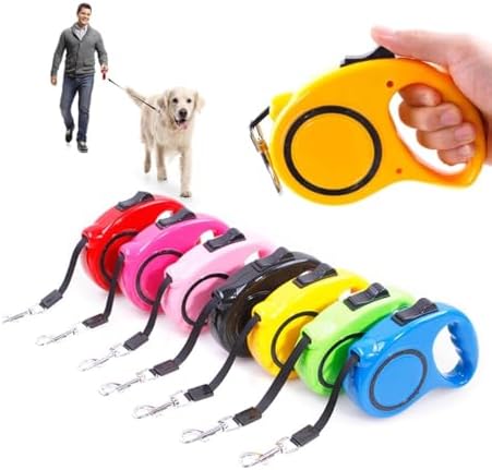 Makaralı Otomatik Köpek Tasması 5 Metre Sarı – Geri Çekilebilir Kilitli Makara Sistemi – Dayanıklı Şerit Halat – Ergonomik Kaymaz Sap – Küçük ve Orta Irklar İçin - Görsel 8