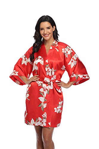 Image of Women's Pure Short Silky Robes Bridesmaid Bride Party Satin Robes Sleepwear