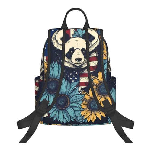 Casual Backpack for Women Men Panda Sunflower Lightweight Daypack Large Capacity Nurse Bag3
