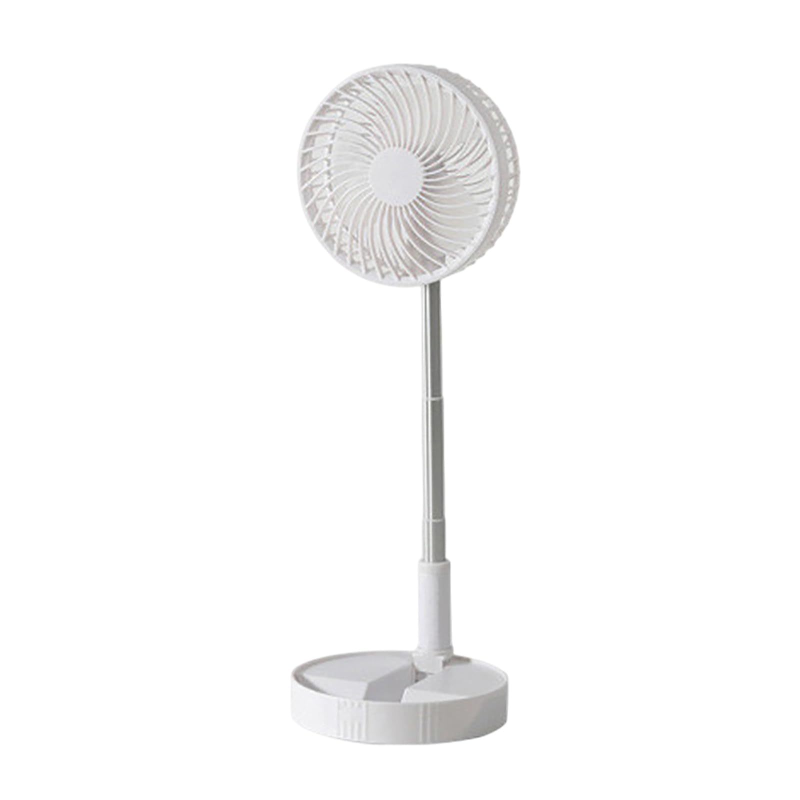 Ventilador de Pie Portátil Plegable Oscilante -Silencioso 30dB 3 Velocidades, Ajuste 180° USB C Pequeño Mesa Ventiladores para Hogar Dormir Oficina Viaje(Blanco)