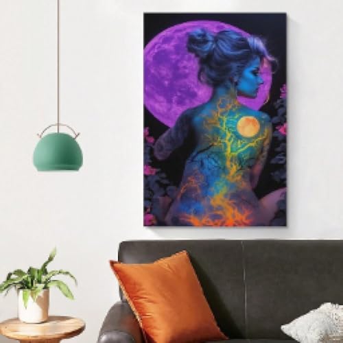 Peinture abstraite sur toile de qualité supérieure avec cadre 50x70