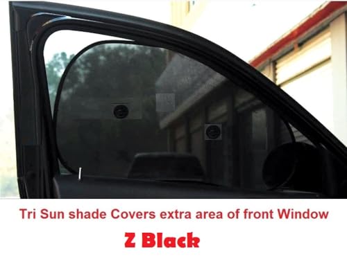Image of Fabric Car Side Window and Rear Window Sun Shades, Black (Universal) (TRI Design and Dikky)