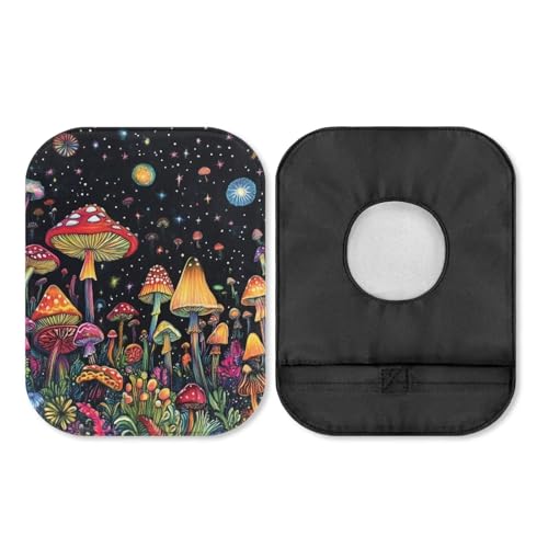 Uorisanigo Urostomy Pouch Bag Mushroom Pattern Colostomy Bags Supplies Odor Control Pouch Cover Protective Bags with Round Opening Care Protector for Women