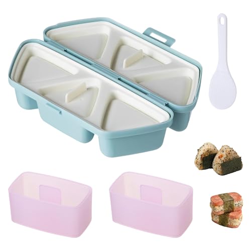 4Pcs Onigiri Mould Set with Spoon & 2 Rectangle Sushi Molds