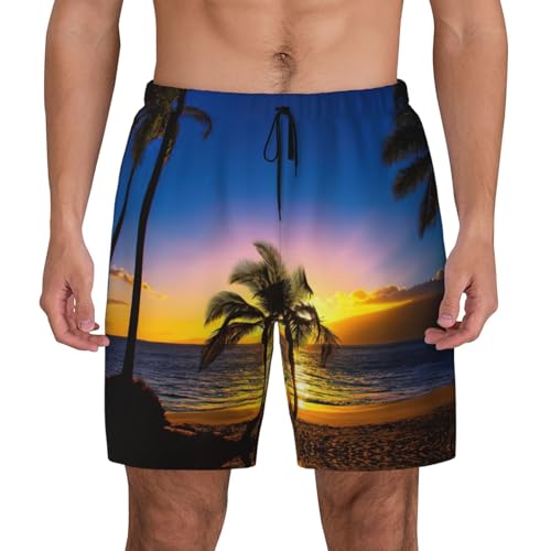 Short de plage hawaïen pour homme avec maillot double couche