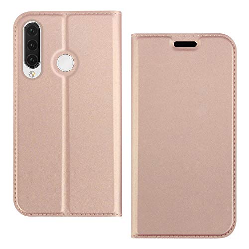 Hülle® PU TPU Flip Ultra Thin Case with Card Slot and Stand Function for Huawei Honor 20 Lite/Huawei Honor 10i/Huawei Honor 20i/Huawei P Smart Plus 2019(Rose Gold)