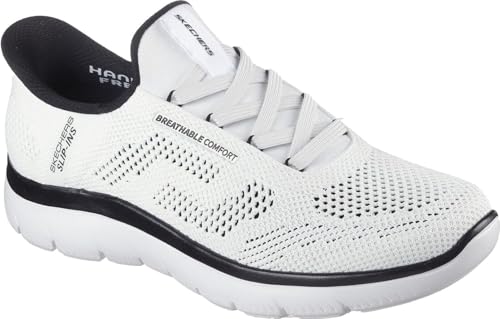 Skechers - Mens Summits - Perfo Slip On Shoes, Color White/Black, Size: 11.5 M US