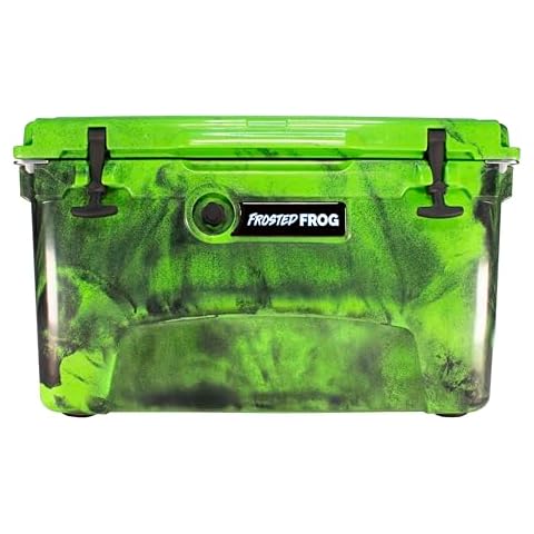 Frosted Frog Original Green and Black Camo 45 Quart Ice Chest Heavy Duty High Performance Roto-Molded Commercial Grade Insulated Cooler Cover