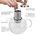Hiware 45oz Large Glass Teapot Kettle with Infuser, Removable Tea Strainer, Microwavable and Stovetop Safe Tea Maker, Blooming & Loose Leaf Tea Pot Set