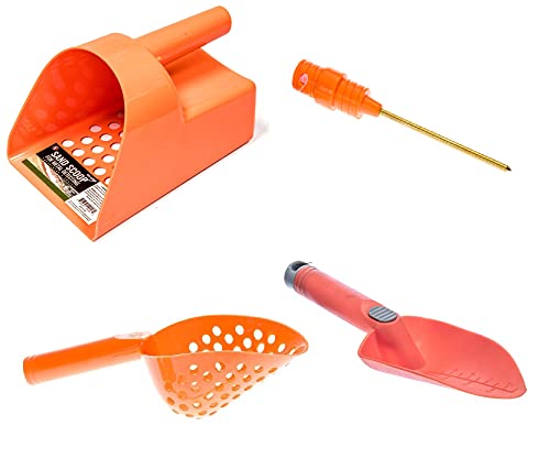 Metal Detecting and Treasure Hunting Tool Kit #3 Orange Sand Scoop, Hand Trowel, Super Scooper, and Brass Probe Metal Detecting and Treasure Hunting Tool Kit #3 Orange Sand Scoop, Hand Trowel, Super Scooper, and Brass Probe