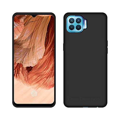 Image of Case Creation for OppoF17 2021 Back case, Oppo F17 Slim Flexible Smart Look case with 360 Camera All Angle Protection (Pure Black)