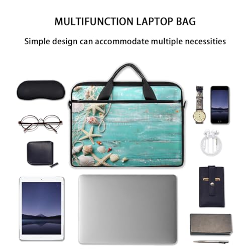 Bolsa para laptop con diseño de conchas y estrella de mar 15 pulg miniatura 7