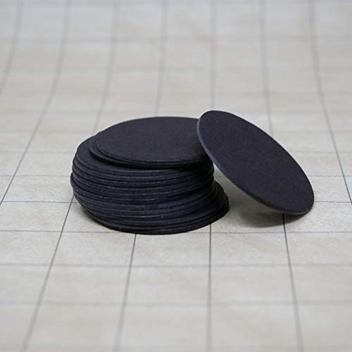 Pack de 15 fichas negras circulares sin recubrimiento 2 pulgadas miniatura 2