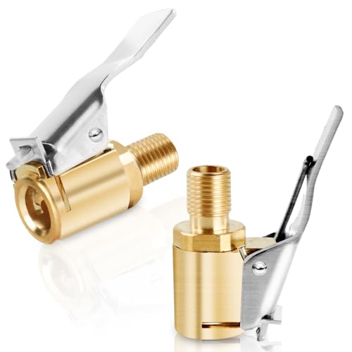 pelavbmak 2-Pack Brass Tire Air Chuck, Locking Quick
