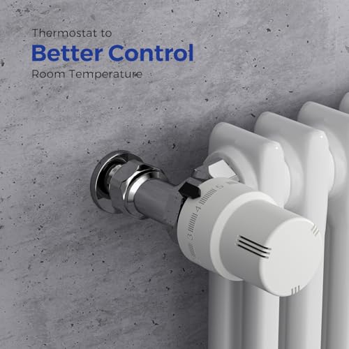 VANCOCO Thermostatkopf Heizkörperventil M30×1,5 mm, Weiß, Flüssig-Fühler, Frostschutzstellung