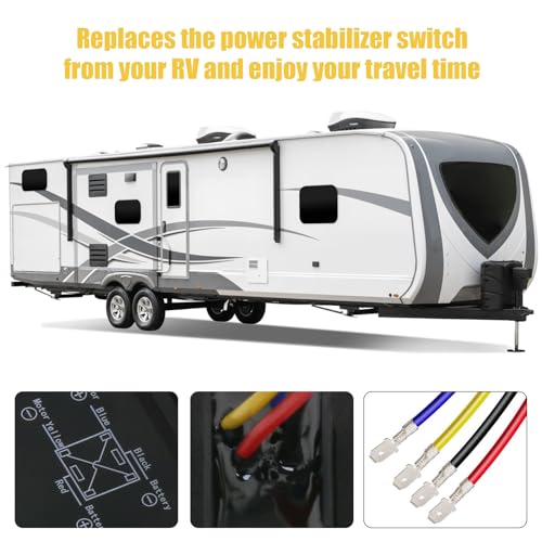 387874 RV Electric Stabilizer Jack Switch with Harness Replacement Compatible with Lippert High Speed Jacks，IP66-rated Waterproof - Thumbnail 6