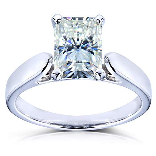 Kobelli Near-Colorless (F-G) Moissanite Solitaire Ring 1 1/5 CTW 14k White Gold