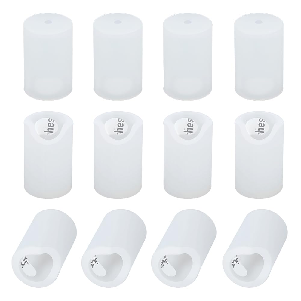 OLYCRAFT 12Pcs White Silicone Anti-Collision Corner Drawer Bumpers Cabinet Handle Protection Covers Corner Protector Round Silicone Cabinet Handle Guards for Shoe Vanity Drawer Kitchen-17.5mm