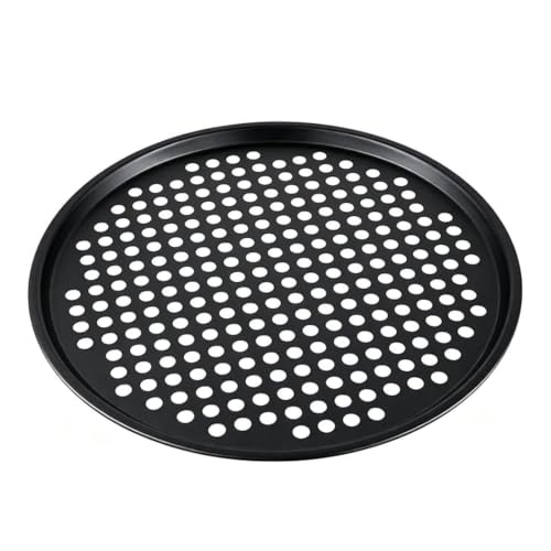 Foto von JIEHIN 6 Stück Pizzablech 32 cm Rund Perforiert, Pizzaform Gelocht Runde Pizzaform Antihaftbeschichtet, Pizza Backblech mit Löchern für Pizzaofen