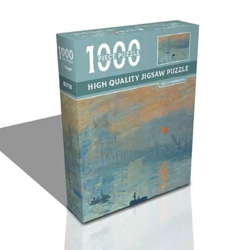 Quebra-cabeça Impressão, Nascer do Sol, Monet 1000 Peças Adulto com pôster Adulto Infantil Jogo Educ