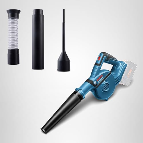 Bosch Professional 18V System Akku Gebläse GBL 18V-120 (inkl. 4x Aufsätze, Standarddüse, Verlängerungsrohr, Bohrlochdüse, Staubauffangbehälter, ohne Akku/ Ladegerät)