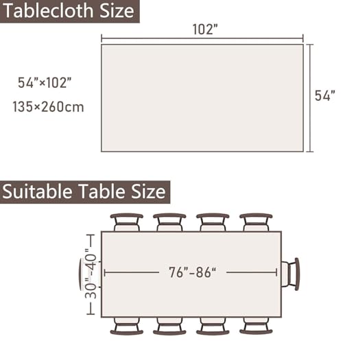 SIELUNO Rectangle Table Cloth Cotton Linen Waterproof Embroidery Tablecloth Rustic Farmhouse Style for Indoor Outdoor Dinning Tabletop Decoration-Grey Macarons-54 x102 by SIELUNO - Used condition - Image 4