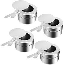 Stainless Steel Fuel Holder, Chafing Wick Fuel Holder with Cover, Buffet Warmer Warming Trays Perfect for Buffets Catering Events Party Supplies 4