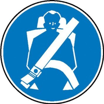Cinturón de Seguridad anlegen Mandamiento Cartel, acabado. Pantalla, tamaño 10 cm