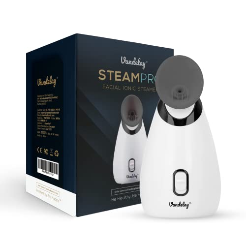 Vandelay Facial Steamer SteamPro Plus | Medical Facial Steamer for Cold and Cough | Nano Atomisation | Cotton Pads included | Steam Inhaler & Vaporizer Machine | Fast Mist | Beauty Steamer | 1 Year Warranty 2 41QSYOoUPmL. SL500