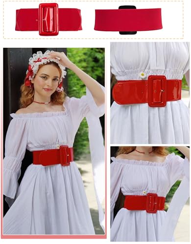 GRACE KARIN Women's Stretchy Belt 1950s 3 Inch Wide Elastic Belts