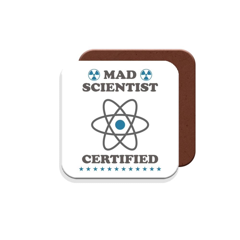 Muggz Coaster Gift For Scientist - Mad Scientist Certified - Giftset - Made By In The Uk