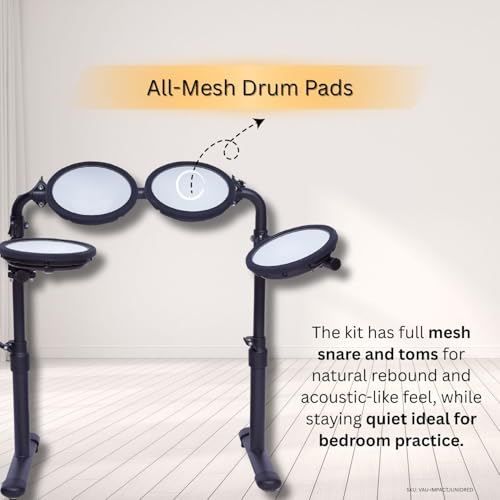 Image of Vault Impact Junior Electronic Drum Kit for Kids with All-Mesh Pads, USB-C Module and 60+ Built-In Sounds - Junior Sized for Kids Under 12