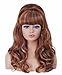 Rugelyss Vintage Long Wavy Ginger Mixed Blonde Wig with Bang Retro Big Bouffant Beehive Wigs fits 60s 70s 80s Costume or Halloween Party