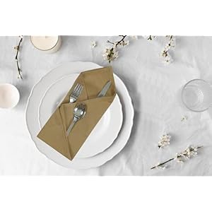 ACCENTHOME Accent Home 100% Cotton Napkins, Delicate Cloth Napkins for Dinners, Parties and Weddings,18 x 18 Inch Set of 12 - Brown ACCENTHOME Accent Home 100 Cotton Napkins Delicate Cloth Napkins for Dinners Parties and Weddings18 x 18 Inch Set of 12 Brown